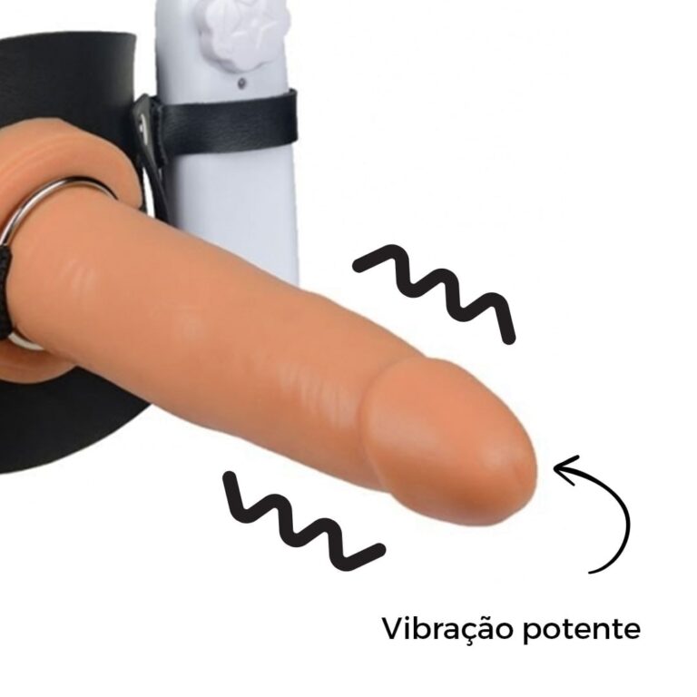Cinta Peniana de Coxa 14,5cm x 3,6cm com Vibro Bege - Imagem 8