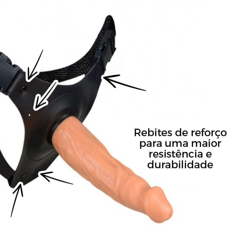 Cinta Peniana Média 16cm x 3,4cm com Pênis Bege - Imagem 10