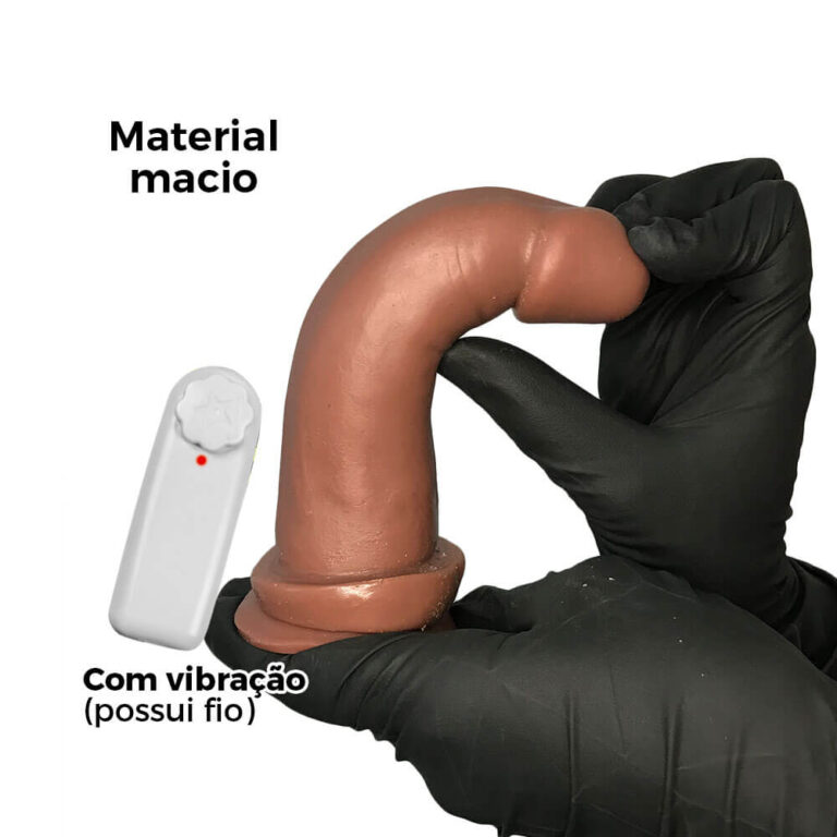Pênis Médio 14cm x 3,5cm Marrom com Ventosa e Vibro - Imagem 4