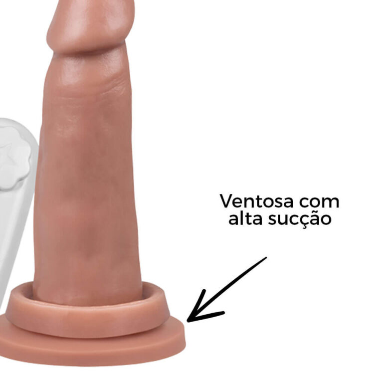 Pênis Médio 14cm x 3,5cm Bege com Ventosa e Vibro - Imagem 11