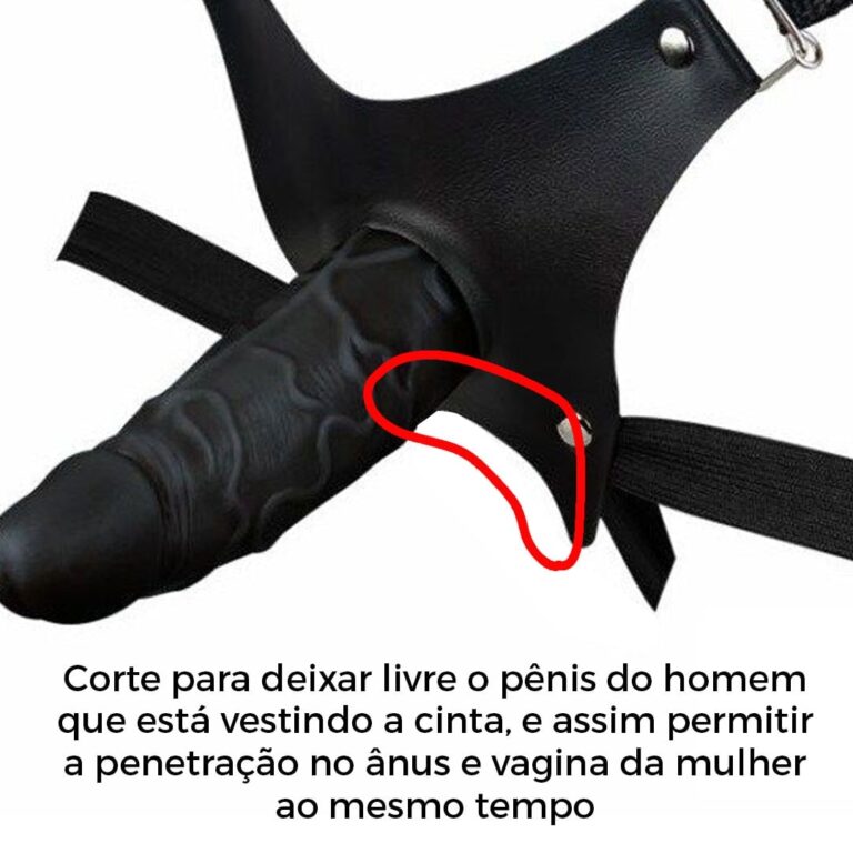 Cinta Peniana Para Dupla Penetração Na Mulher 12cm x 3cm com Pênis Preta - Imagem 9