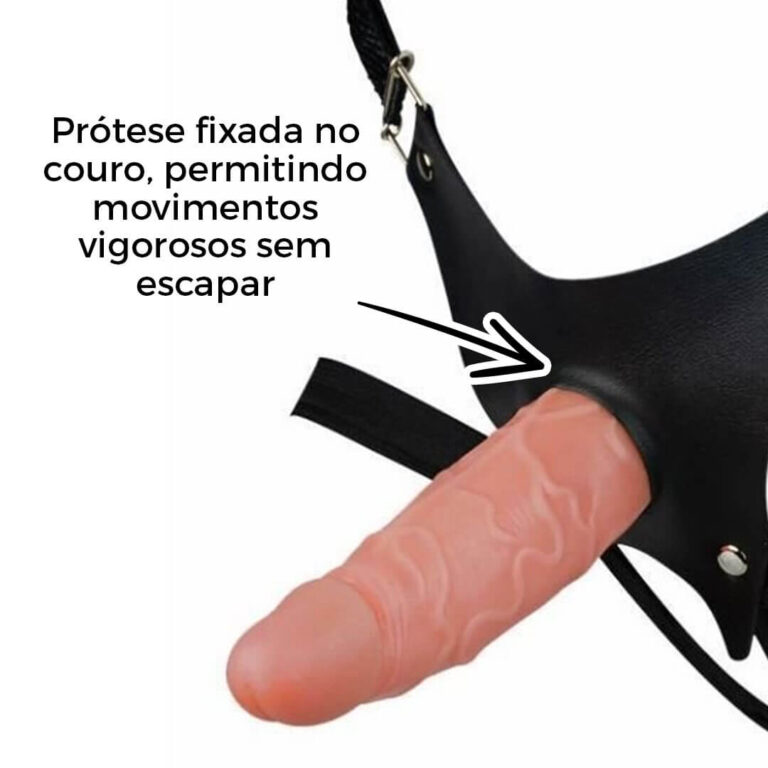 Cinta Peniana Para Dupla Penetração Na Mulher 12cm x 3cm com Pênis Bege - Imagem 10