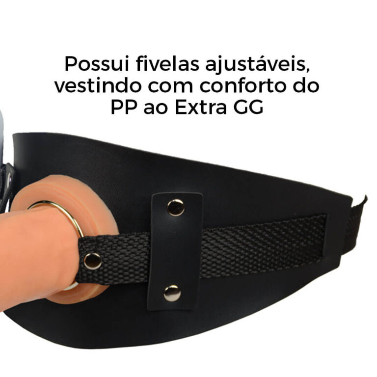 Cinta Peniana de Coxa 15cm x 4,5cm com Vibro Bege - Imagem 8