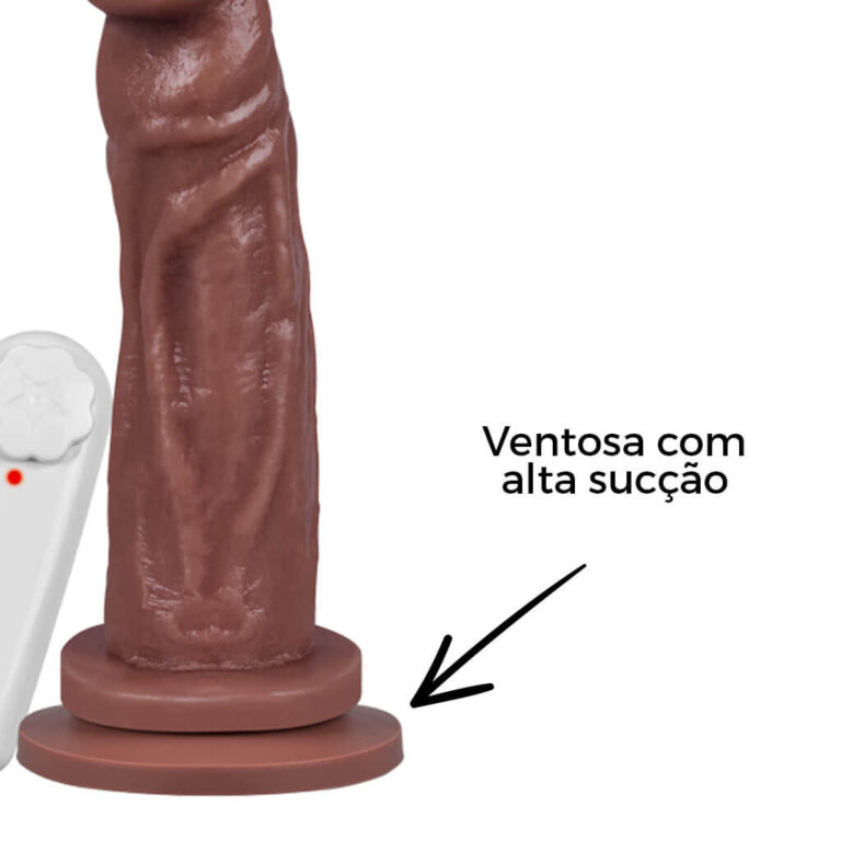 Pênis Médio 16cm x 3,4cm Marrom com Ventosa e Vibro - Imagem 11