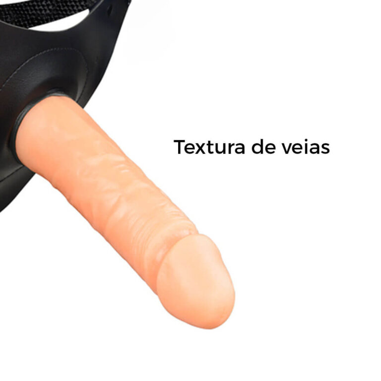 Cinta Peniana Grande 18cm x 3,8cm com Pênis Bege - Imagem 10