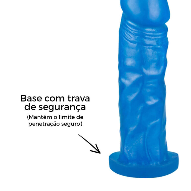 Pênis Médio 16,5cm x 3,6cm Colorido Azul - Imagem 11