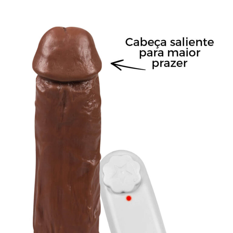 Pênis Médio 17cm x 4,5cm Marrom com Ventosa e Vibro - Imagem 11