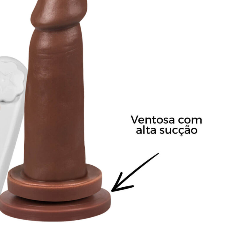 Pênis Médio 14cm x 3,5cm Marrom com Ventosa e Vibro - Imagem 9