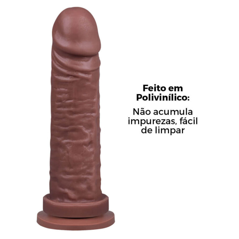 Pênis Grande 18cm x 4,5cm Marrom com Ventosa - Imagem 11