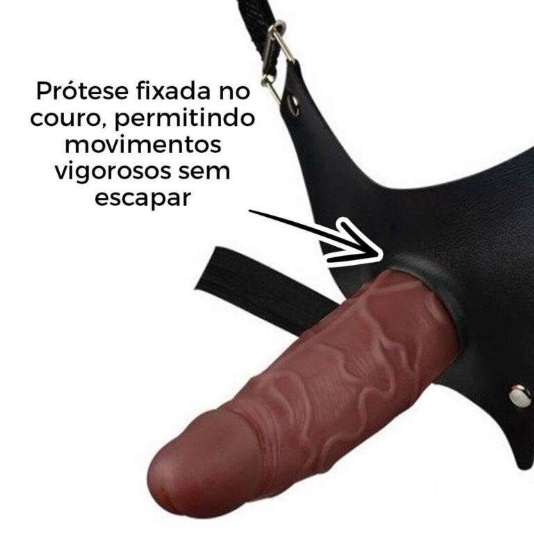 Cinta Peniana Para Dupla Penetração Na Mulher 12cm x 3cm com Pênis Marrom - Imagem 9