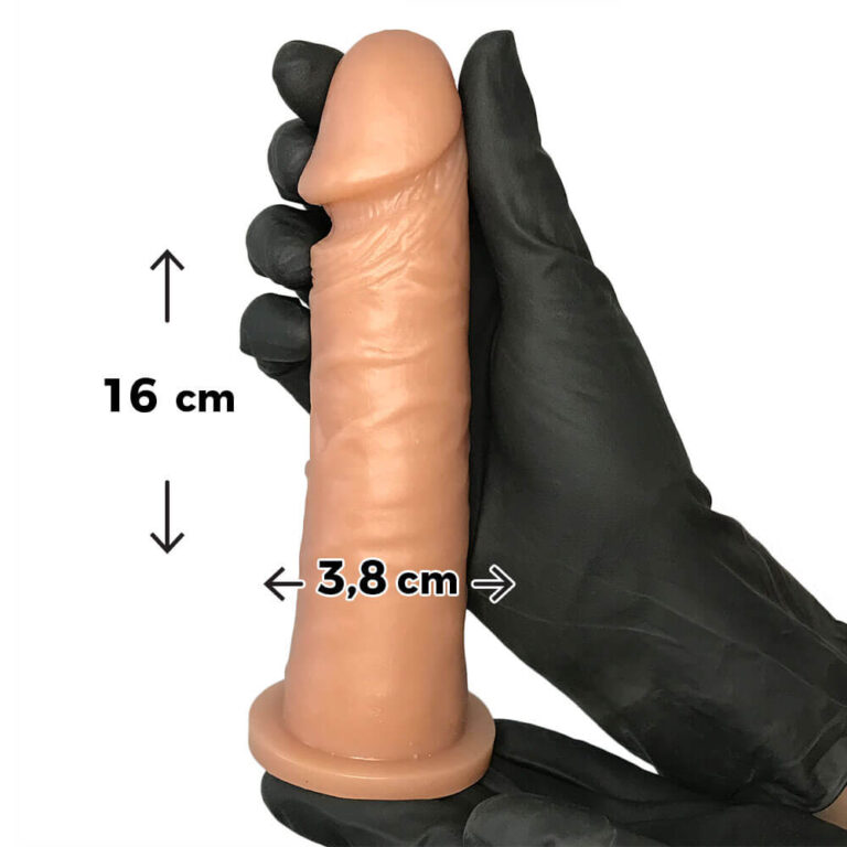 Pênis Médio 16cm x 3,8cm Bege - Imagem 3