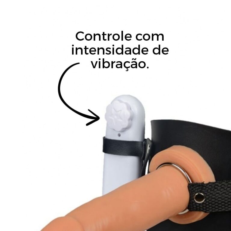Cinta Peniana de Coxa 14,5cm x 3,6cm com Vibro Bege - Imagem 9