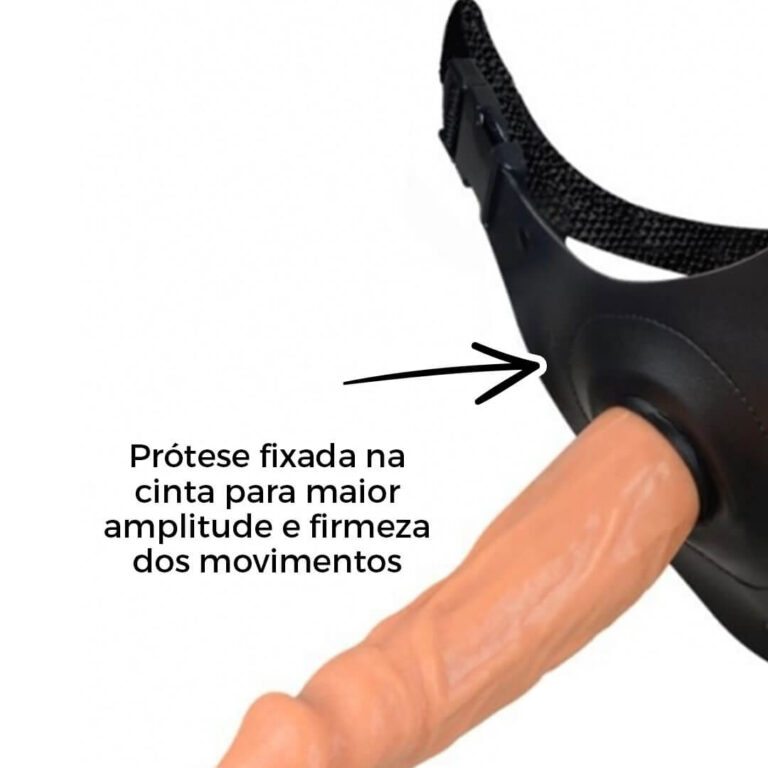 Cinta Peniana Média 16cm x 3,4cm com Pênis Bege - Imagem 9