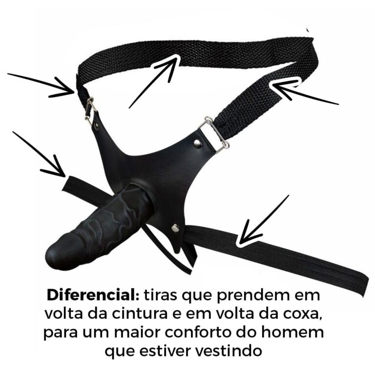 Cinta Peniana Para Dupla Penetração Na Mulher 12cm x 3cm com Pênis Preta - Imagem 10