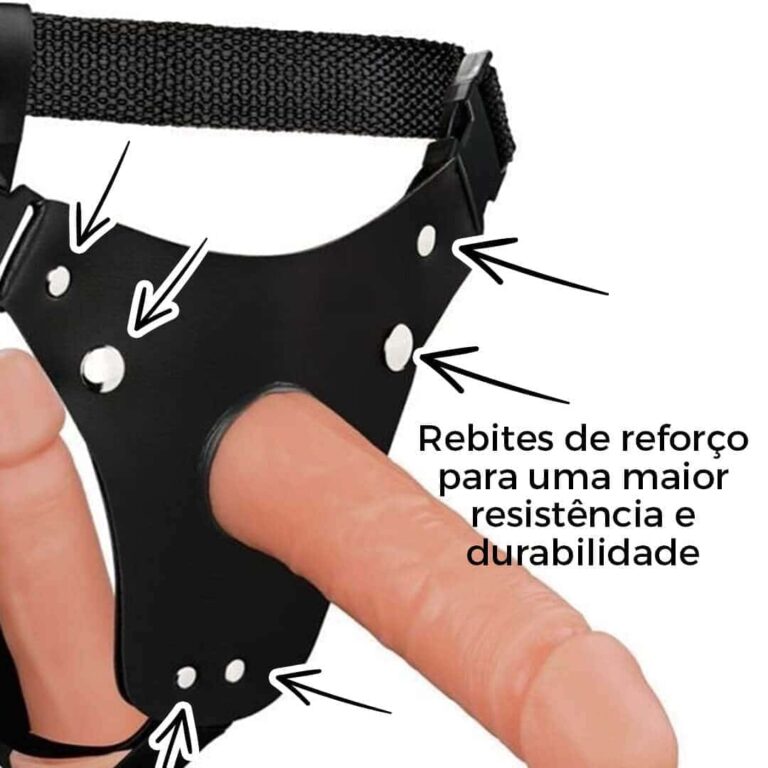 Cinta Peniana Dupla 2 Pênis 17cm x 4cm e 14cm x 3,5cm Bege - Imagem 15