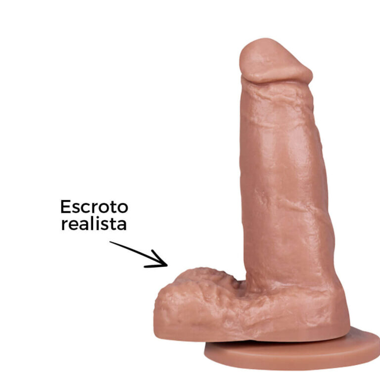 Pênis Pequeno 12,5cm x 3,2cm Bege com Escroto e Ventosa - Imagem 12