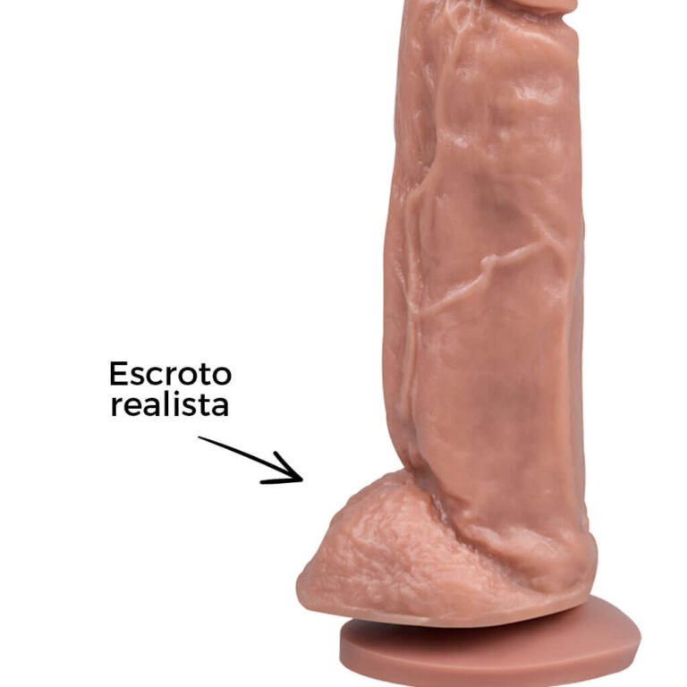 Pênis Grande 18,5cm x 4,5cm Bege com Escroto e Ventosa - Imagem 12