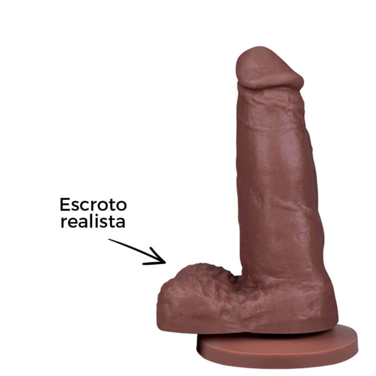 Pênis Pequeno 12,5cm x 3,2cm Marrom com Escroto e Ventosa - Imagem 12