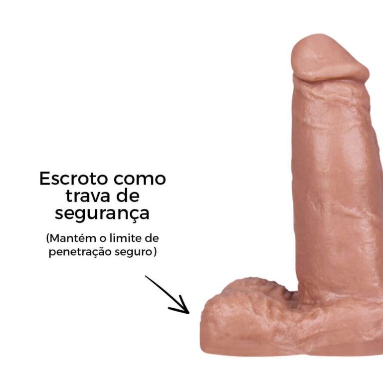 Pênis Pequeno 12,5cm x 3,2cm Bege com Escroto - Imagem 12
