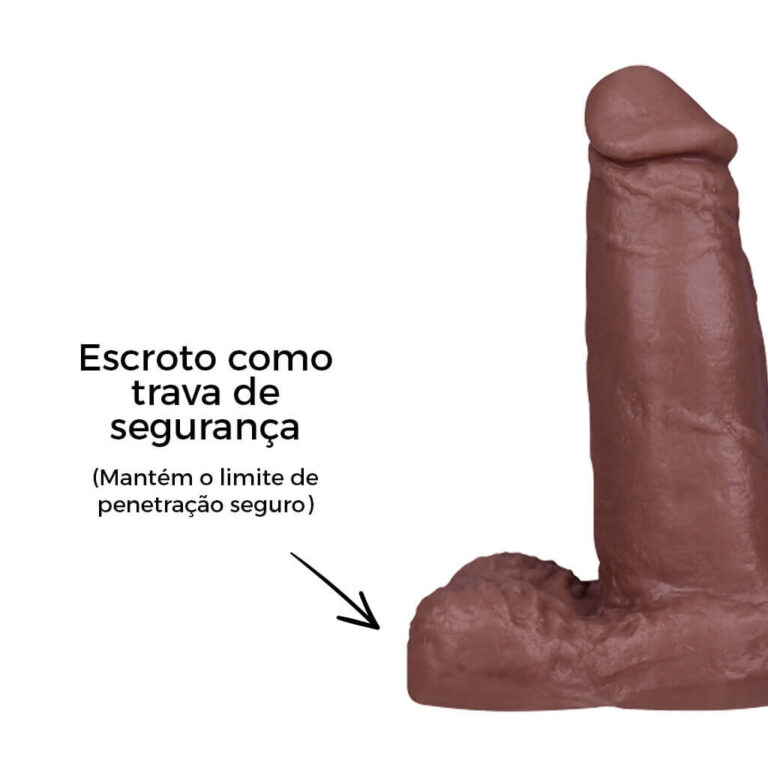 Pênis Pequeno 12,5cm x 3,2cm Marrom com Escroto - Imagem 12