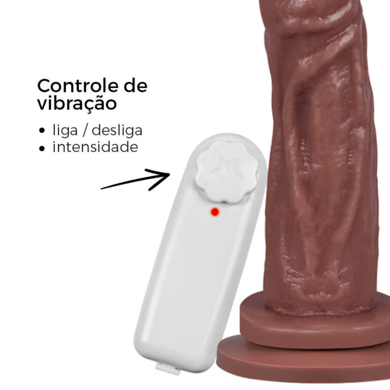 Pênis Médio 16cm x 3,4cm Marrom com Ventosa e Vibro - Imagem 13