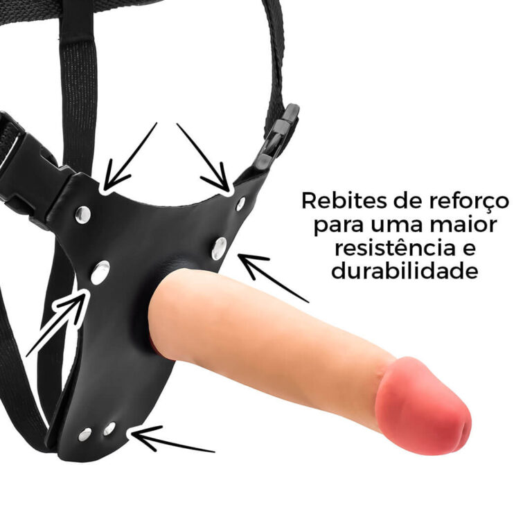 Cinta Peniana Realista Cyberskin 17,5cm x 3,5cm Bege - Imagem 11