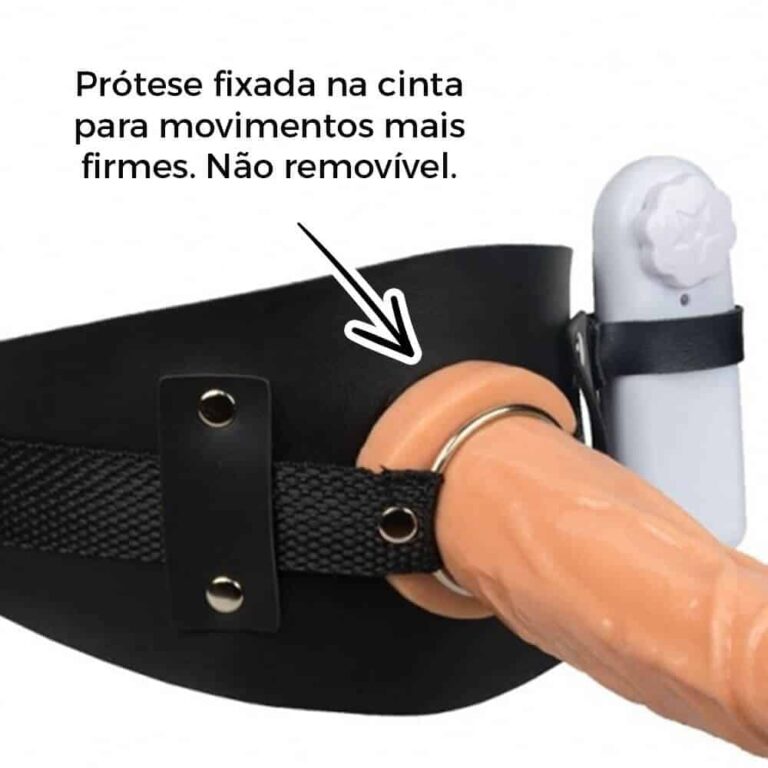 Cinta Peniana de Coxa 16cm x 3,4cm com Vibro Bege - Imagem 11