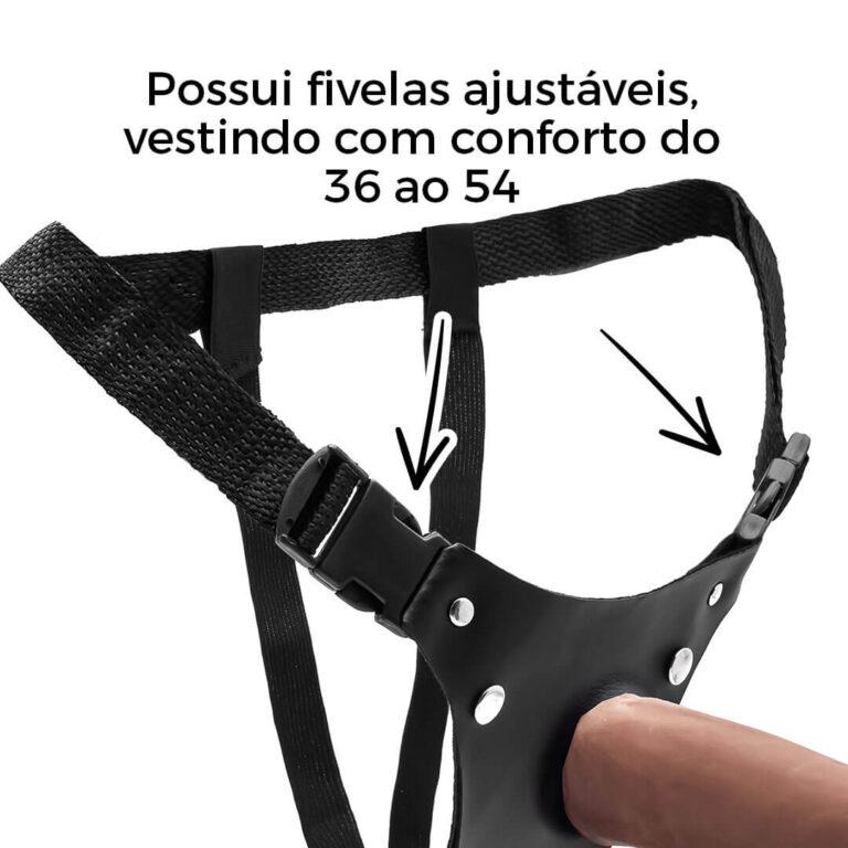 Cinta Peniana Realista Cyberskin 17,5cm x 3,5cm Marrom - Imagem 9