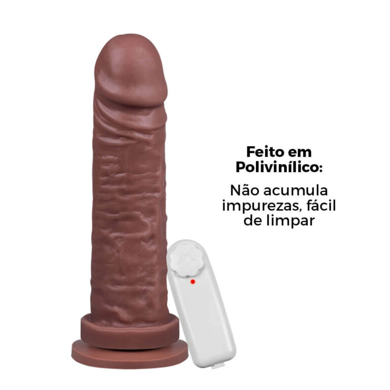 Pênis Grande 18cm x 4,5cm Marrom com Ventosa e Vibro - Imagem 13