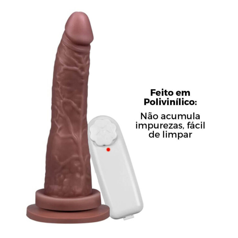 Pênis Grande 19cm x 3,8cm Marrom com Ventosa e Vibro - Imagem 14
