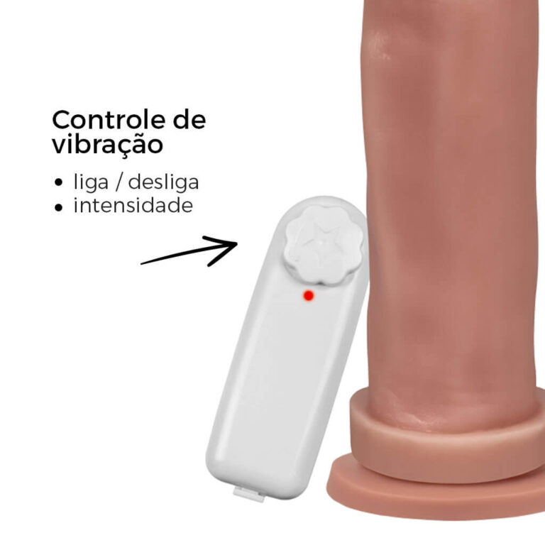 Pênis Grande 20,5cm x 5cm Bege com Ventosa e Vibro - Imagem 13
