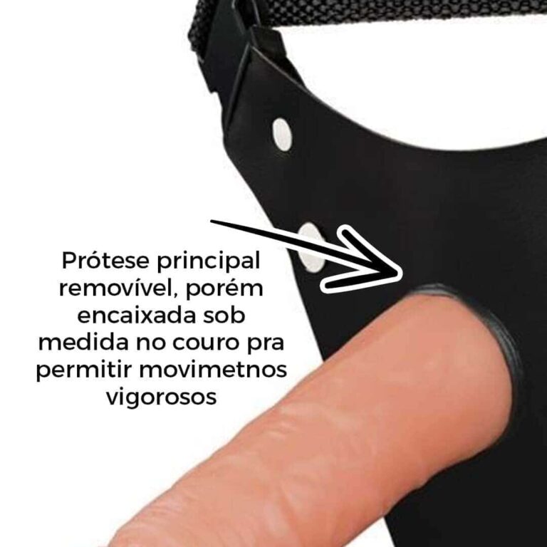 Cinta Peniana Dupla 2 Pênis 17cm x 4cm e 14cm x 3,5cm Bege - Imagem 13