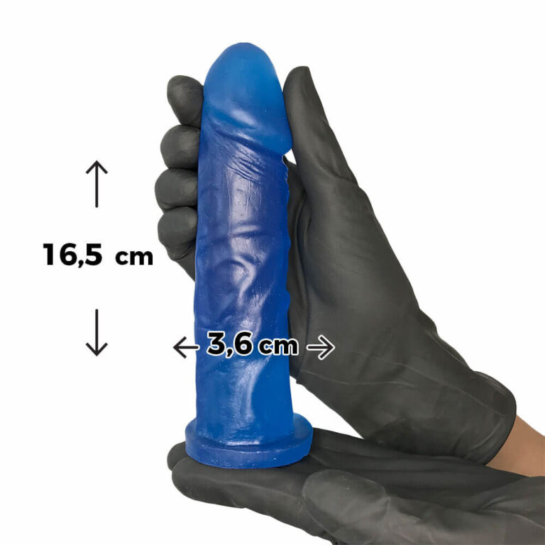 Pênis Médio 16,5cm x 3,6cm Colorido Azul - Imagem 3