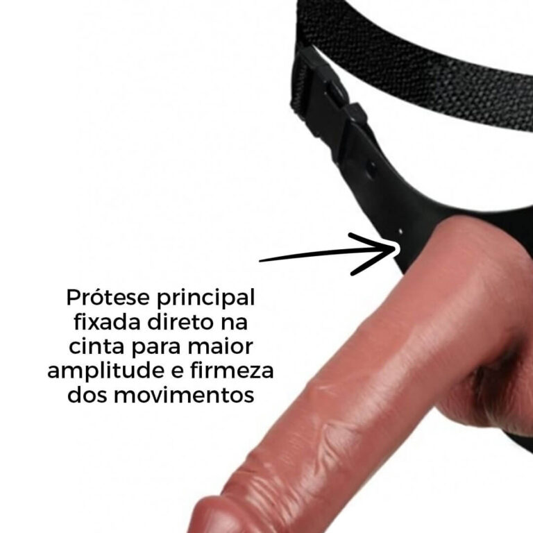 Cinta Peniana Grande 17,5cm x 4cm com Pênis e Escroto Marrom - Imagem 9