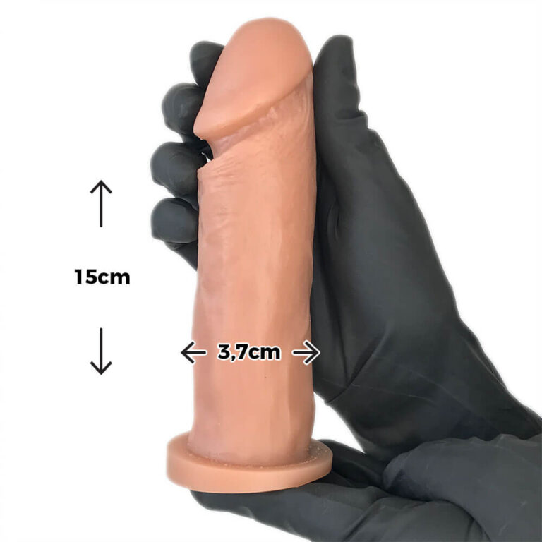 Pênis Médio 15cm x 3,7cm Bege - Imagem 3