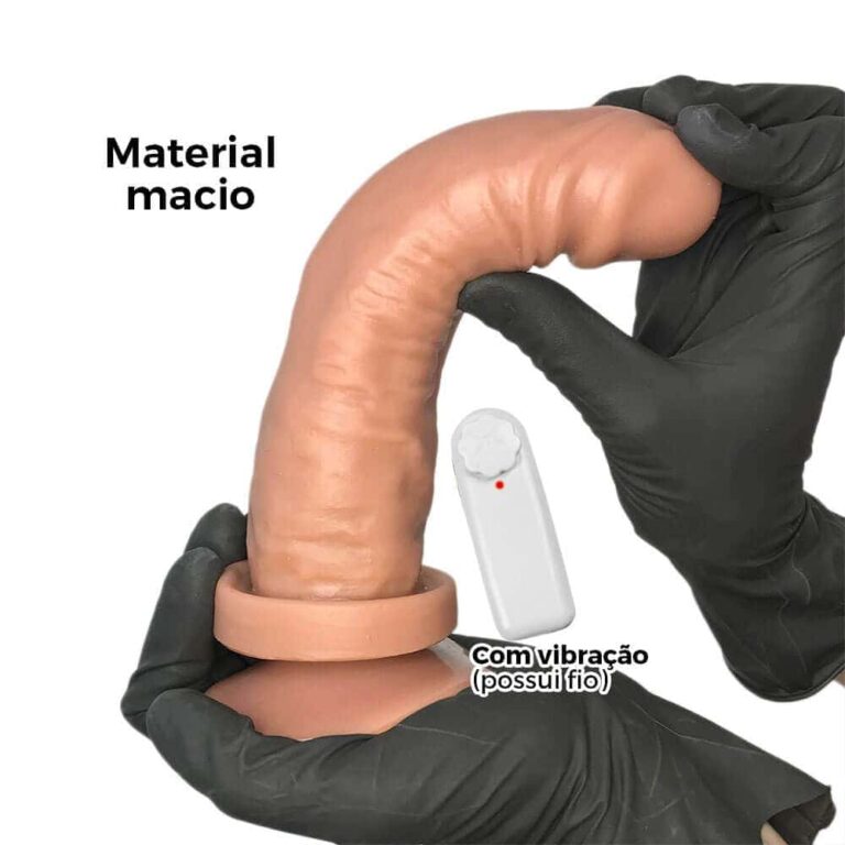 Pênis Grande 18cm x 4,5cm Bege com Ventosa e Vibro - Imagem 7