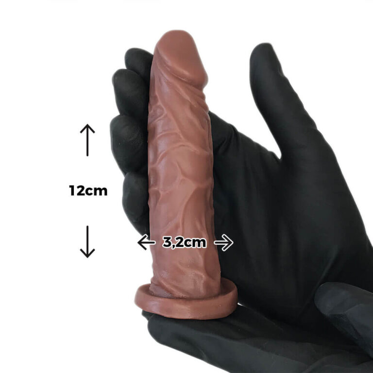 Pênis Pequeno 12cm x 3,2cm Marrom - Imagem 3