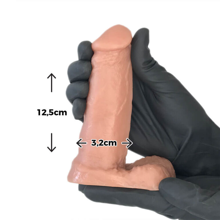 Pênis Pequeno 12,5cm x 3,2cm Bege com Escroto - Imagem 3