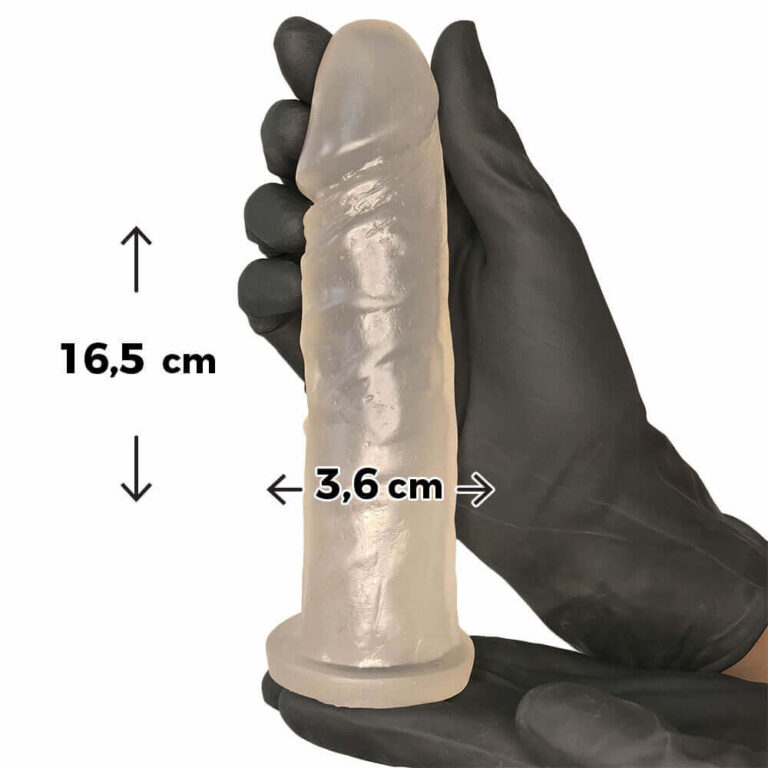 Pênis Médio 16,5cm x 3,6cm Colorido Transparente - Imagem 3