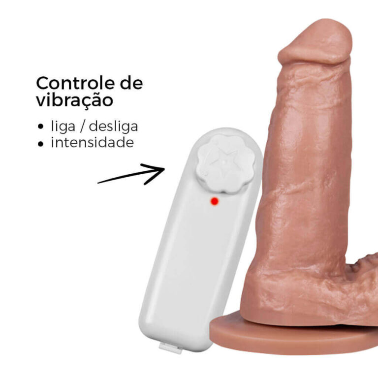 Pênis Pequeno 12,5cm x 3,2cm Bege com Escroto, Ventosa e Vibro - Imagem 14