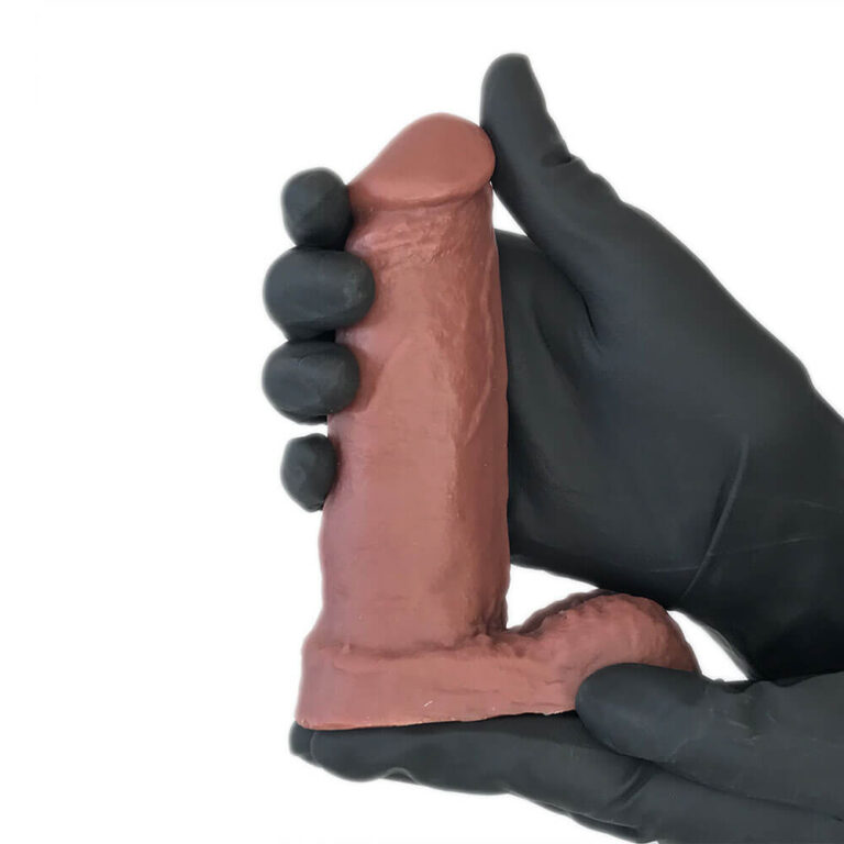 Pênis Pequeno 12,5cm x 3,2cm Marrom com Escroto - Imagem 4