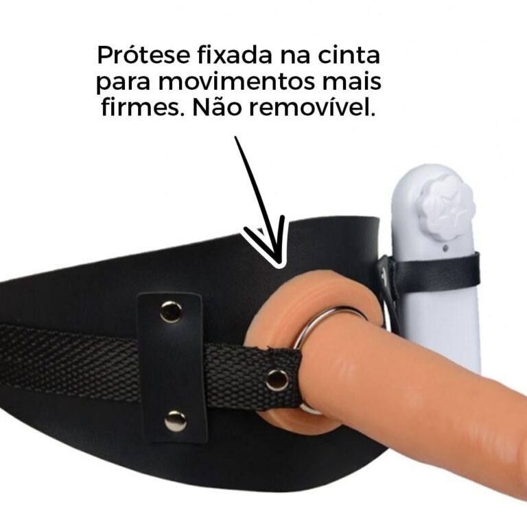 Cinta Peniana de Coxa 14,5cm x 3,6cm com Vibro Bege - Imagem 12