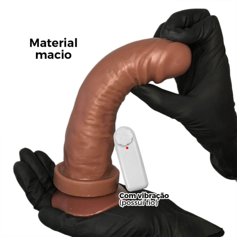 Pênis Grande 18cm x 4,5cm Marrom com Ventosa e Vibro - Imagem 7