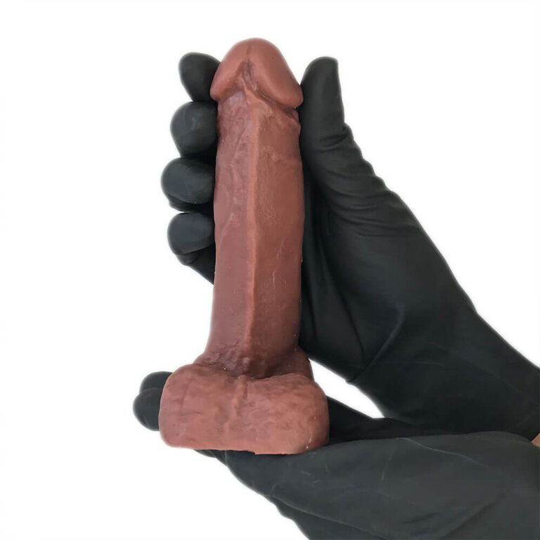 Pênis Pequeno 12,5cm x 3,2cm Marrom com Escroto - Imagem 6