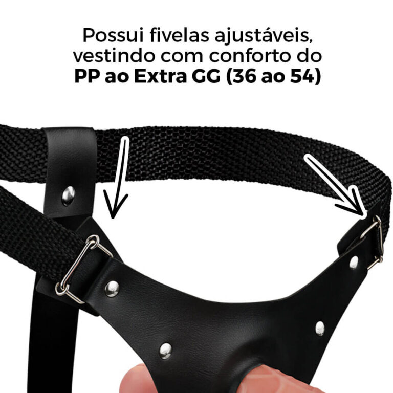 Cinta Peniana Dupla 2 Pênis de 12cm x 3cm Bege - Imagem 8