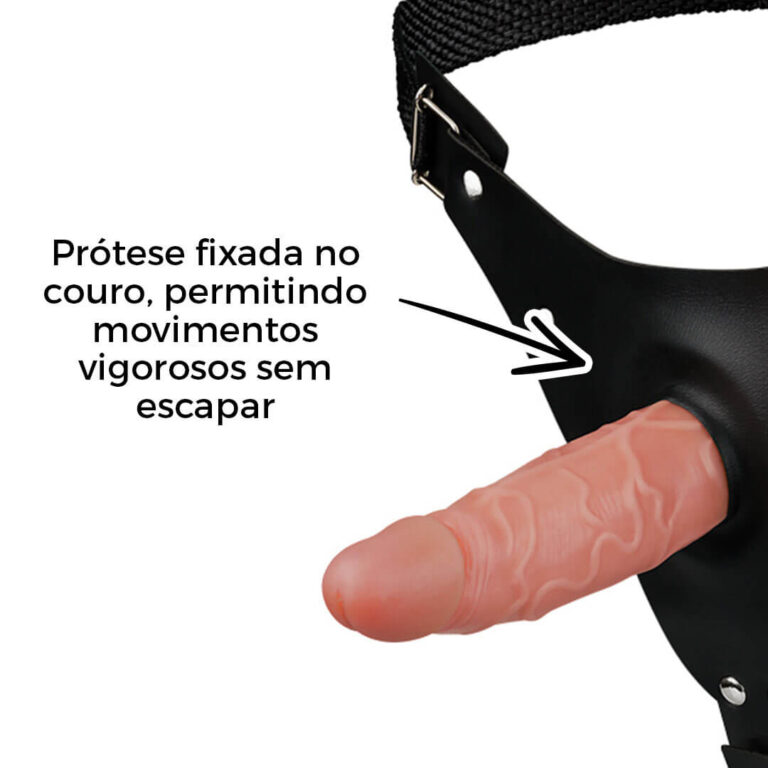 Cinta Peniana Dupla 2 Pênis de 12cm x 3cm Bege - Imagem 9