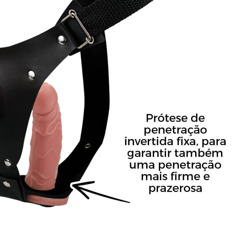 Cinta Peniana Dupla 2 Pênis de 12cm x 3cm Bege - Imagem 10