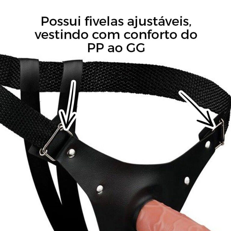 Cinta Peniana Pequena 12cm x 3cm com Pênis Bege - Imagem 7