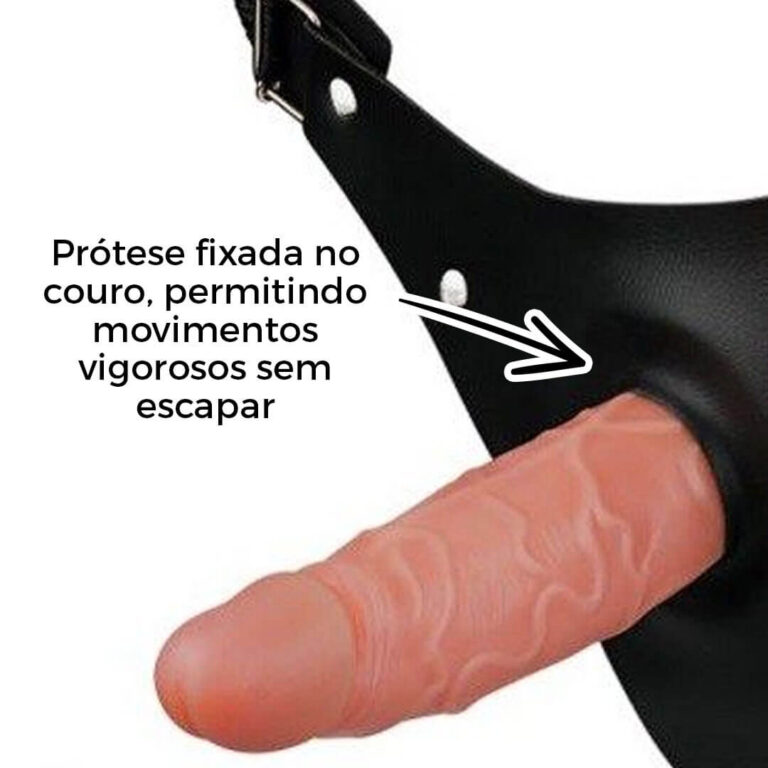 Cinta Peniana Pequena 12cm x 3cm com Pênis Bege - Imagem 8