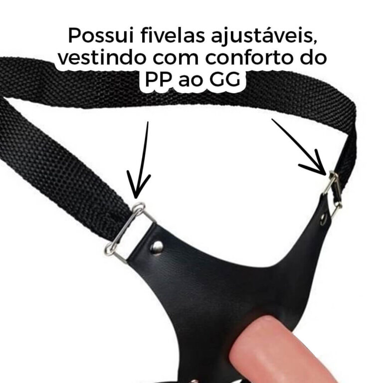 Cinta Peniana Para Dupla Penetração Na Mulher 14,8cm x 3,6cm com Pênis Bege - Imagem 10